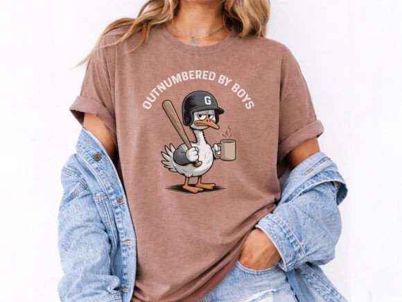Outnumbered by Boys Mom SVG PNG for Graphics & T-Shirt Designs